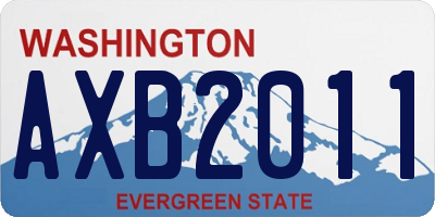 WA license plate AXB2011