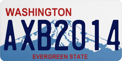 WA license plate AXB2014