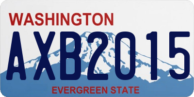 WA license plate AXB2015