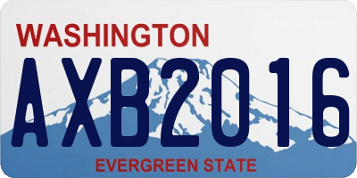 WA license plate AXB2016
