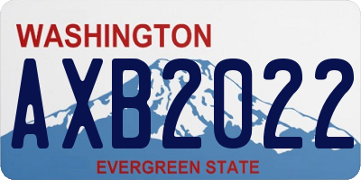 WA license plate AXB2022