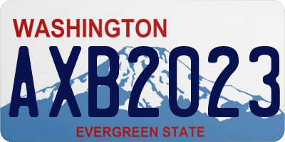 WA license plate AXB2023