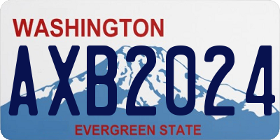 WA license plate AXB2024