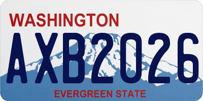 WA license plate AXB2026
