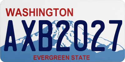 WA license plate AXB2027