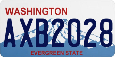 WA license plate AXB2028