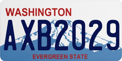 WA license plate AXB2029