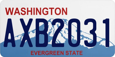 WA license plate AXB2031
