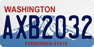 WA license plate AXB2032