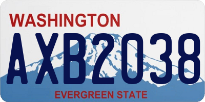 WA license plate AXB2038
