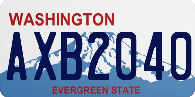 WA license plate AXB2040
