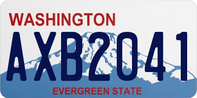 WA license plate AXB2041