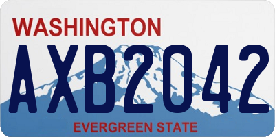 WA license plate AXB2042