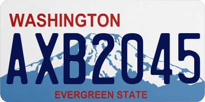 WA license plate AXB2045