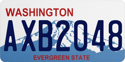 WA license plate AXB2048