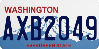 WA license plate AXB2049