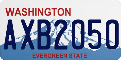 WA license plate AXB2050