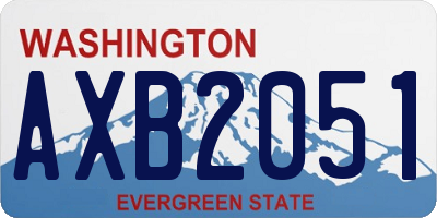 WA license plate AXB2051