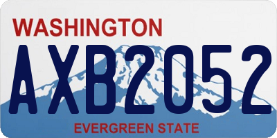 WA license plate AXB2052