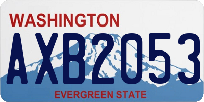 WA license plate AXB2053
