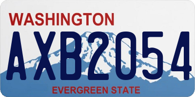 WA license plate AXB2054