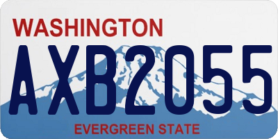WA license plate AXB2055