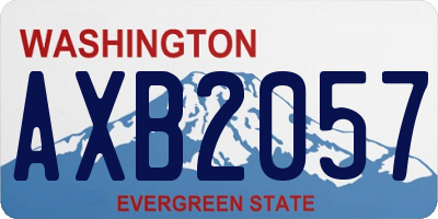 WA license plate AXB2057