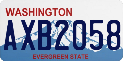 WA license plate AXB2058