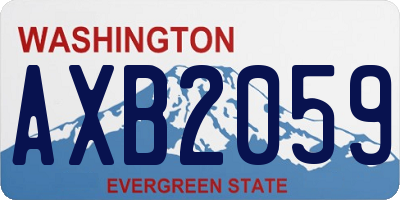 WA license plate AXB2059
