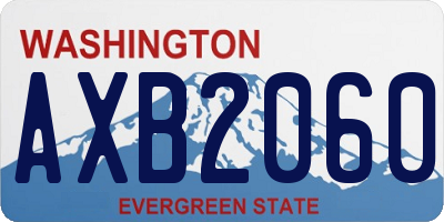 WA license plate AXB2060