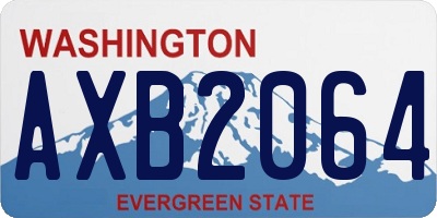 WA license plate AXB2064