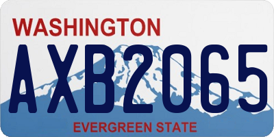 WA license plate AXB2065