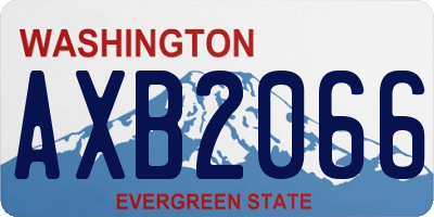 WA license plate AXB2066