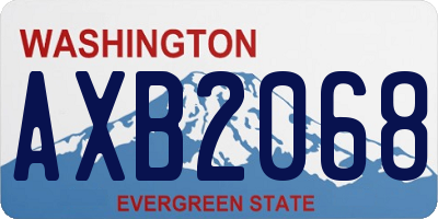 WA license plate AXB2068