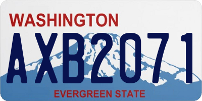 WA license plate AXB2071