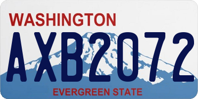 WA license plate AXB2072