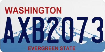 WA license plate AXB2073