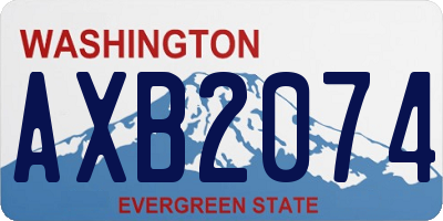 WA license plate AXB2074