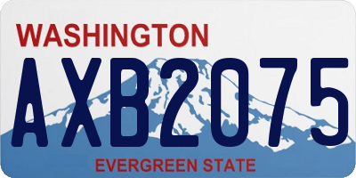 WA license plate AXB2075