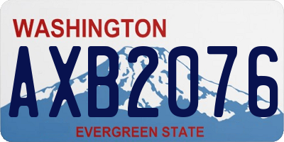 WA license plate AXB2076