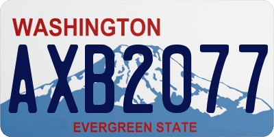 WA license plate AXB2077
