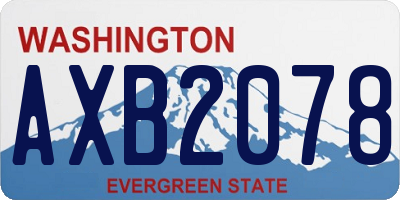 WA license plate AXB2078