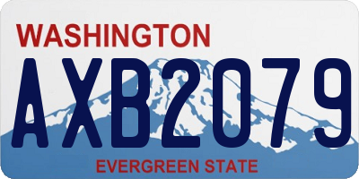 WA license plate AXB2079