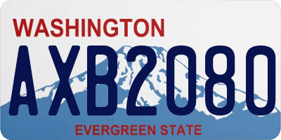 WA license plate AXB2080