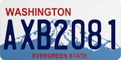 WA license plate AXB2081