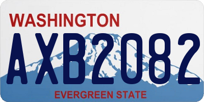 WA license plate AXB2082