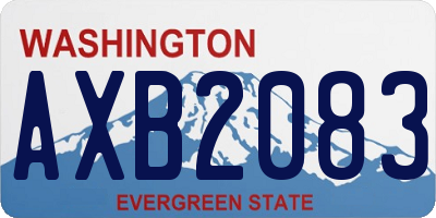 WA license plate AXB2083