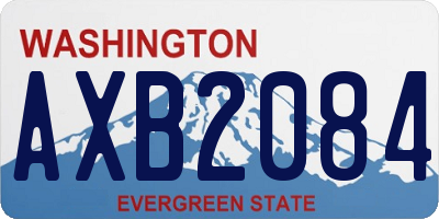 WA license plate AXB2084