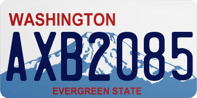 WA license plate AXB2085