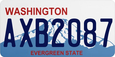 WA license plate AXB2087